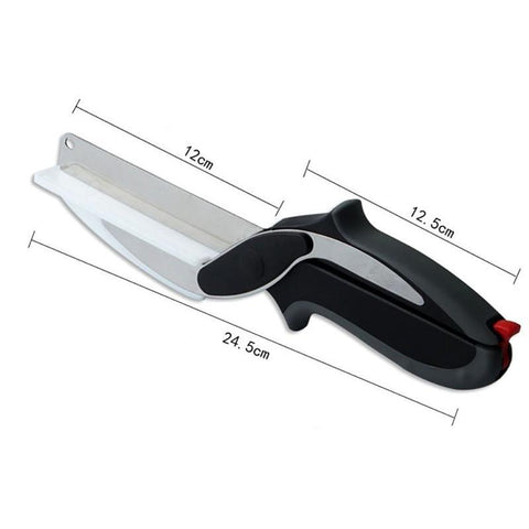 Knife with Cutting Board Multipurpose Food Scissors Chopper