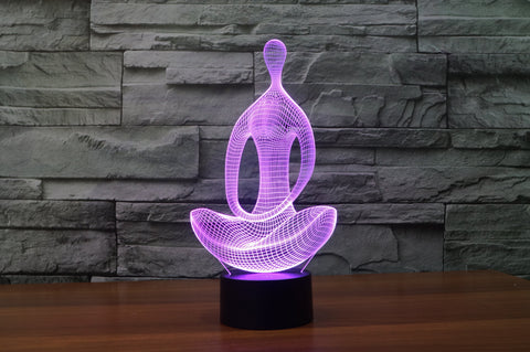 3D LED Meditation Yoga Nightlight Lamp