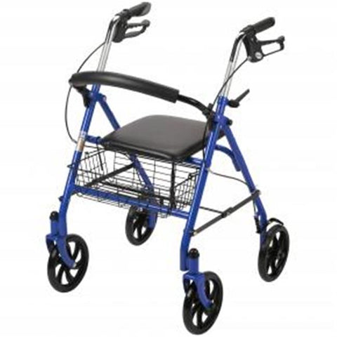 Four Wheel Walker Rollator with Fold Up Removable Back Support